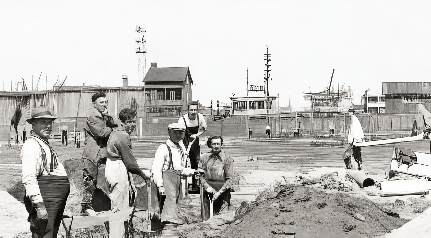 Construcción de la pista en 1946