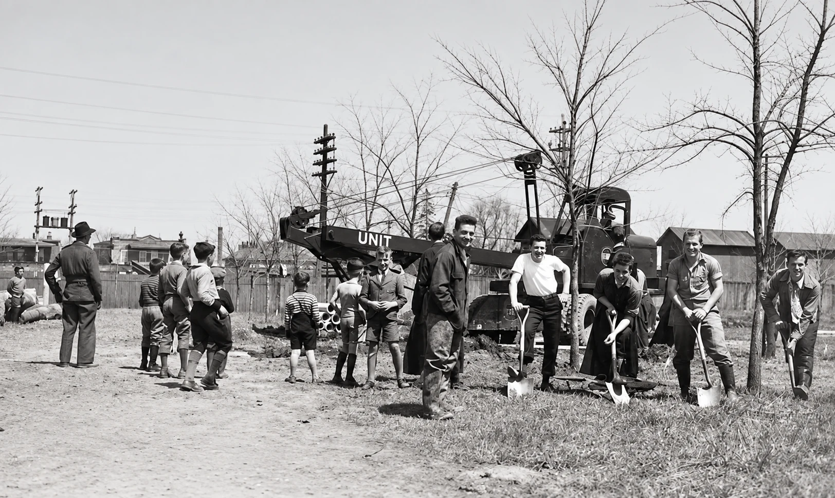 Construcción de la pista en 1946