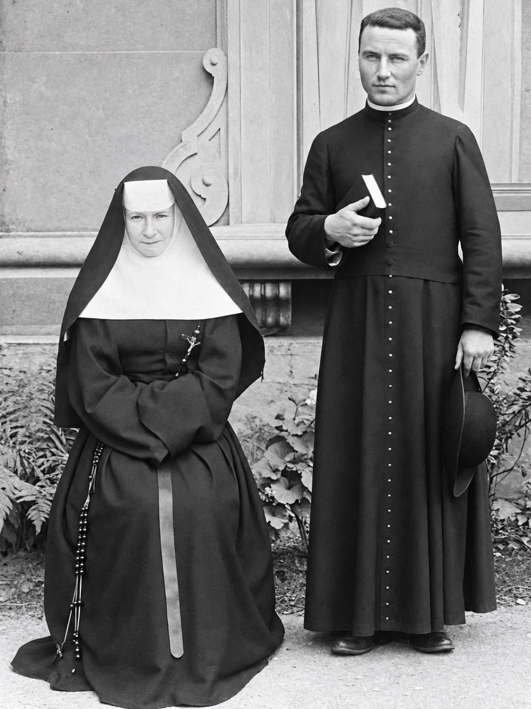 Marie-Anne et Jean Le Jollec en tenue religieuse