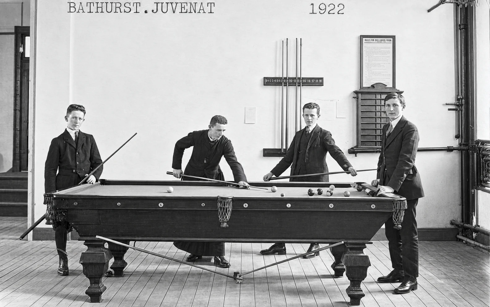 Parte de billar en 1922