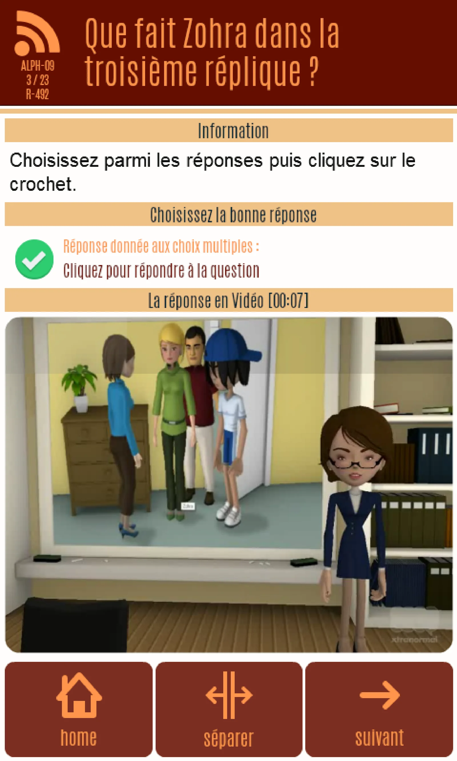 Écran d’application — Alphabétisation, capture 2