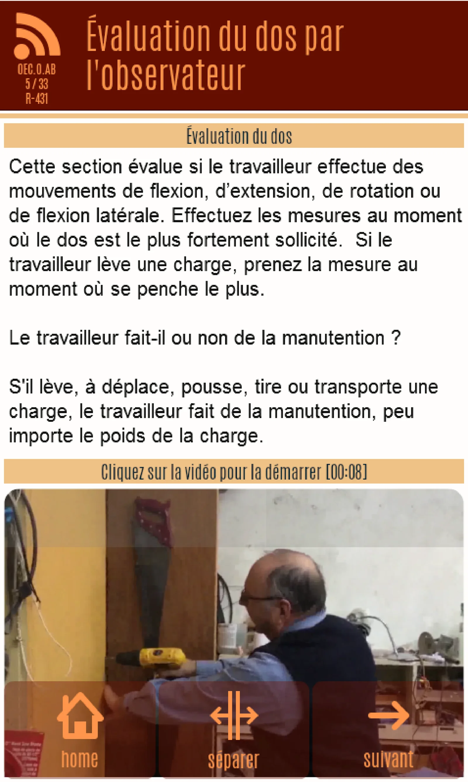 Écran d’application — QEC, capture 3